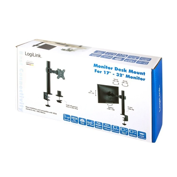 LogiLink Uchwyt do monitora 17-32 cale, stalowy, maks. 9kg