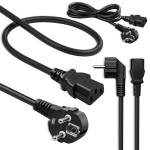 Qoltec Kabel zasilający | wtyczka kątowa SCHUKO CEE 7/7 (E/F) | IEC C13 | 3x0.5mm2 | czysta miedź | 1.5m