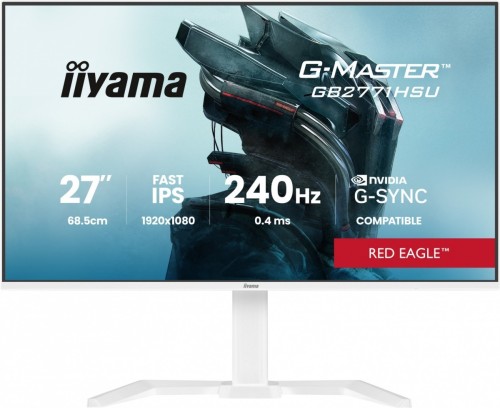 IIYAMA Monitor 27 cali GB2771HSU-W1 0.4ms,Fast IPS, HAS (150) PIVOT,        1xUSB 3.2, 1xUSB C, 240Hz, DP, 2xHDMI,Adaptive G-SYNC - 1920 x 1080 @48-24