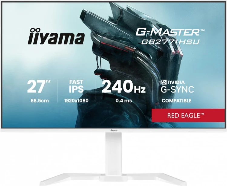 IIYAMA Monitor 27 cali GB2771HSU-W1 0.4ms,Fast IPS, HAS (150) PIVOT,        1xUSB 3.2, 1xUSB C, 240Hz, DP, 2xHDMI,Adaptive G-SYNC - 1920 x 1080 @48-24