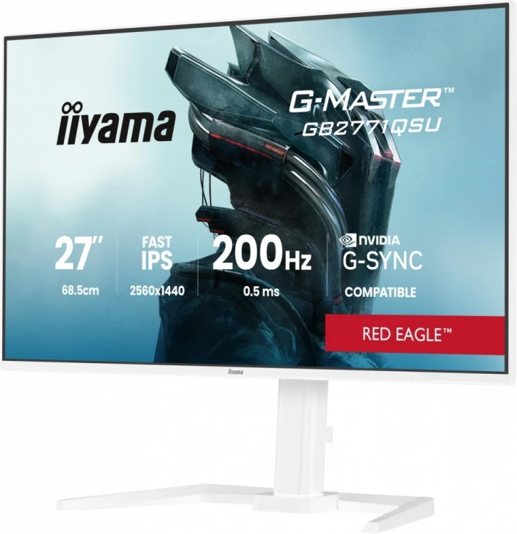 IIYAMA Monitor  27 cali GB2771QSU-W1 QHD,Fast IPS,200Hz,HAS (150) PIVOT,     2xUSB 3.2, 2xUSB C, 0,5ms, 2xHDMI, DP, 350cd,Adaptive G-SYNC - 2560 x 144