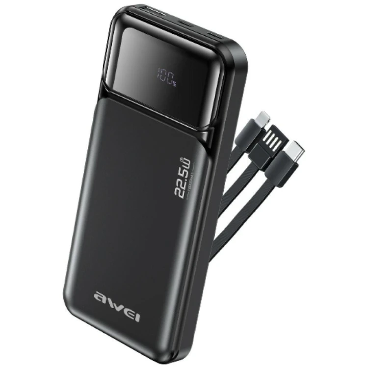 AWEI Powerbank PA-91 22,5W PD 10000mAh kable wbudowane
