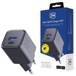 3MK Ładowarka sieciowa Hyper Charger PD 33W GaN QC4+ PPS AFC FCP SCP USB-A USB-C czarna