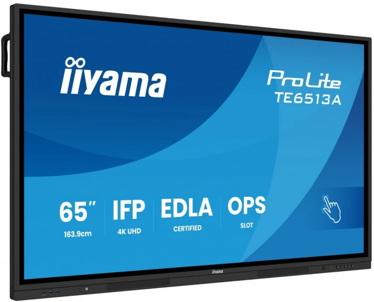 IIYAMA Monitor interaktywny 65 cali TE6513A-B2AG INFRARED,40pkt,IPS,4K,7H,500cd/m2,      WiFi,USB, ANDROID 14, Google EDLA,2x20W, UCHWYT ŚCIENNY