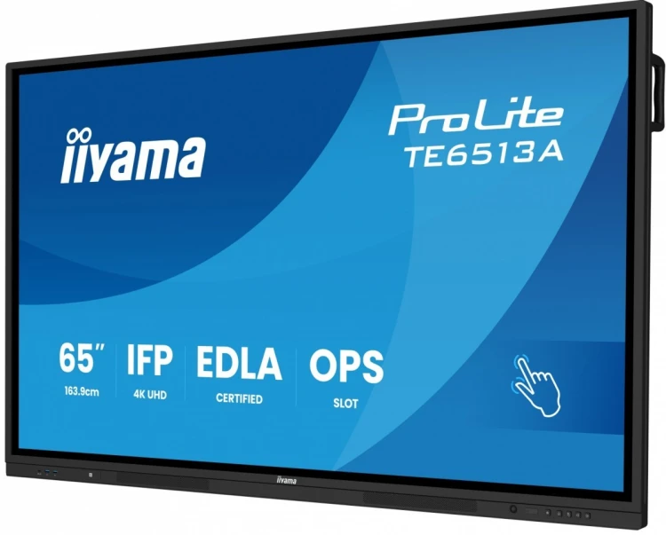 IIYAMA Monitor interaktywny 65 cali TE6513A-B2AG INFRARED,40pkt,IPS,4K,7H,500cd/m2,      WiFi,USB, ANDROID 14, Google EDLA,2x20W, UCHWYT ŚCIENNY