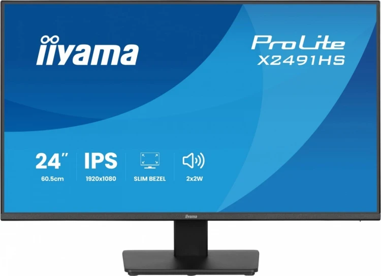 IIYAMA Monitor 23.8 cala X2491HS-B1  IPS,HDMI,DP,1ms,350cd, 1500:1,120Hz,2x2W