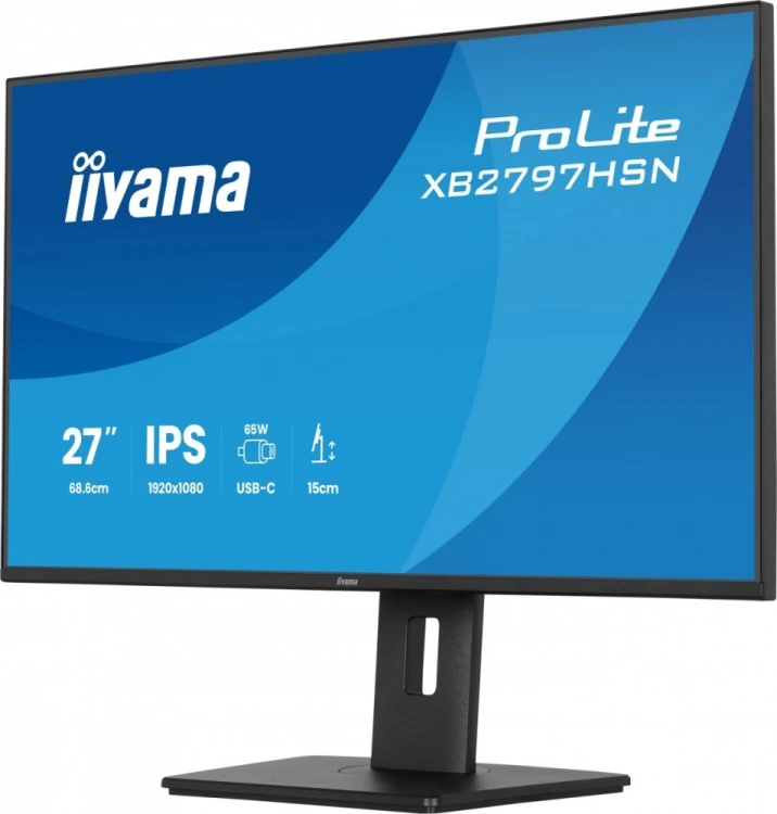 IIYAMA Monitor 27 cali XB2797HSN-B1 IPS,FHD,HAS150 ,350cd,1ms                HDMI, DP,USB-C DOCK 65W, 4xUSB HUB, RJ45