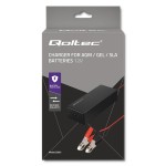 Qoltec Ładowarka do akumulatora AGM GEL STD | Prostownik 12V | 2A | 24W | LED | Kabel 1.8m