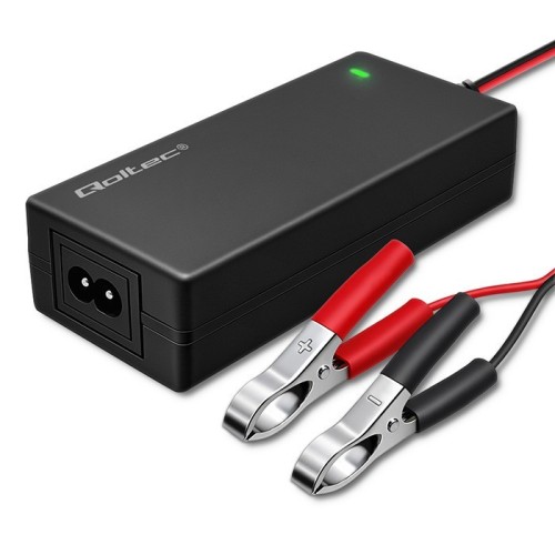 Qoltec Ładowarka do akumulatora AGM GEL STD | Prostownik 12V | 4A | 48W | LED | Kabel 1.8m