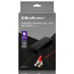 Qoltec Ładowarka do akumulatora AGM GEL STD | Prostownik 24V | 2A | 48W | LED | Kabel 1.8m