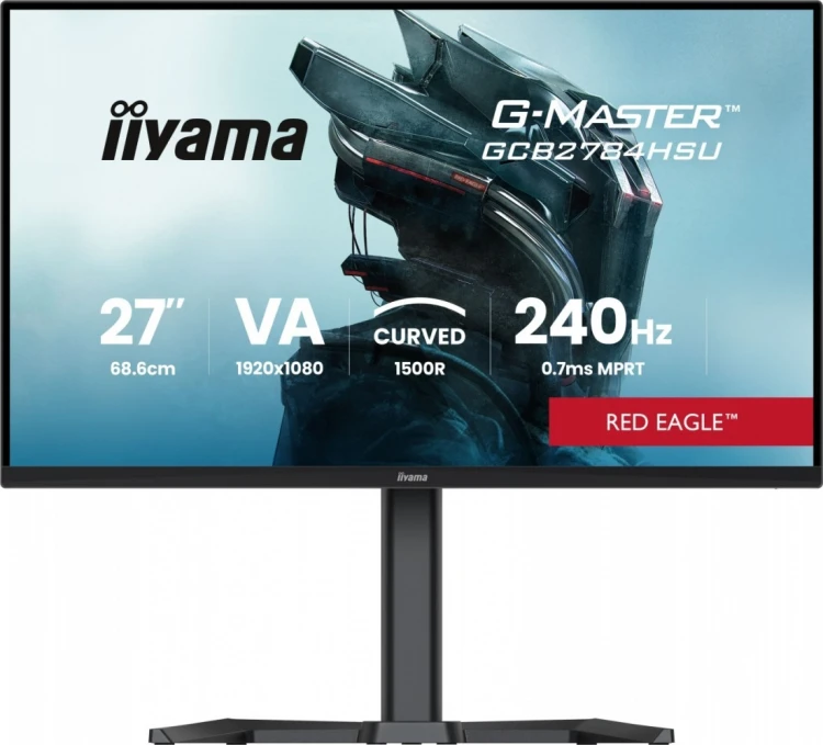 IIYAMA Monitor 27 cali GCB2784HSU-B1 FHD, 0.7ms, VA, 1500R, 240Hz, 2xHDMI, DP, 2xUSB, FreeSync Premium -1920x1080 (48-240Hz), HDR10, 2x2W, HAS150(PIVO
