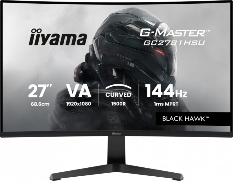 IIYAMA Monitor 27 cali GC2781HSU-B1 VA, FHD, 144Hz, 1ms, 2xUSB, 1500R, 350 cd, 4000:1, HDMI, DP, FreeSync -1920x1080 (48-144Hz), 2x2W