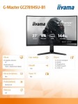 IIYAMA Monitor 27 cali GC2781HSU-B1 VA, FHD, 144Hz, 1ms, 2xUSB, 1500R, 350 cd, 4000:1, HDMI, DP, FreeSync -1920x1080 (48-144Hz), 2x2W