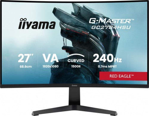 IIYAMA Monitor 27 cali GC2784HSU-B1 FHD, 0.7ms, VA, 1500R, 240Hz 2xHDMI, DP, 2xUSB, FreeSync Premium -1920x1080 (48-240Hz), HDR10, 2x2W