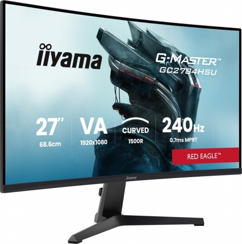 IIYAMA Monitor 27 cali GC2784HSU-B1 FHD, 0.7ms, VA, 1500R, 240Hz 2xHDMI, DP, 2xUSB, FreeSync Premium -1920x1080 (48-240Hz), HDR10, 2x2W