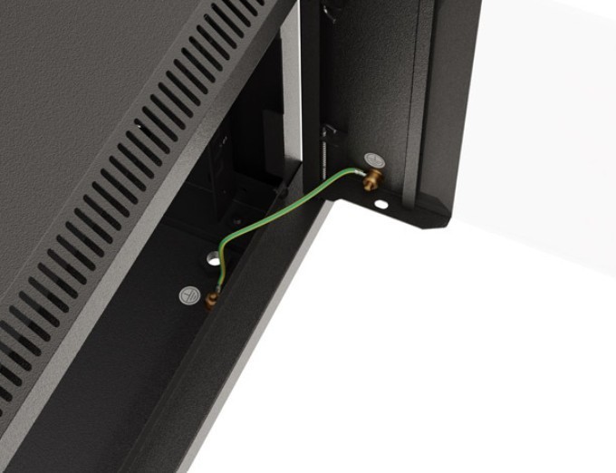 Lanberg Szafa instalacyjna rack wisząca 19" 540x350 czarna drzwi przeszklone ( flat pack)