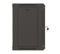 Lanberg Szafa instalacyjna rack wisząca 19" 540x350 czarna drzwi przeszklone ( flat pack)