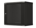 Lanberg Szafa instalacyjna rack wisząca 19" 540x350 czarna drzwi przeszklone ( flat pack)