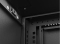 Lanberg Szafa instalacyjna rack wisząca 19" 540x350 czarna drzwi przeszklone ( flat pack)