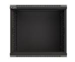 Lanberg Szafa instalacyjna rack wisząca 19" 540x350 czarna drzwi przeszklone ( flat pack)