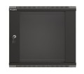 Lanberg Szafa instalacyjna rack wisząca 19" 540x350 czarna drzwi przeszklone ( flat pack)