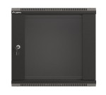 Lanberg Szafa instalacyjna rack wisząca 19" 540x350 czarna drzwi przeszklone ( flat pack)