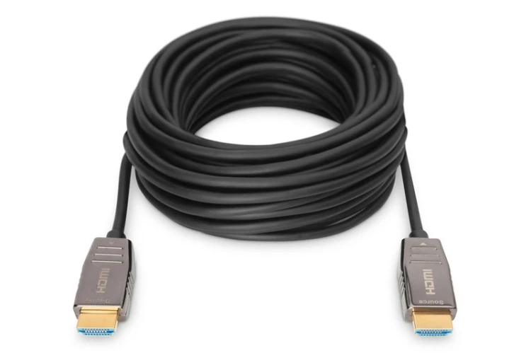 Digitus Kabel połączeniowy hybrydowy HDMI AOC | HDMI-A męski-męski | HDMI 2.1 | UHD-2 8K@60Hz | 48Gbps |HDR, eARC, HDCP 2.2, CEC | 20m
