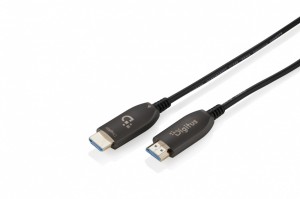 Digitus Kabel połączeniowy hybrydowy HDMI AOC | HDMI-A męski-męski | HDMI 2.1 | UHD-2 8K@60Hz | 48Gbps |HDR, eARC, HDCP 2.2, CEC | 50m