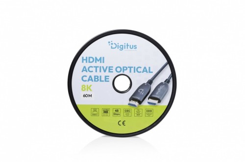 Digitus Kabel połączeniowy hybrydowy HDMI AOC | HDMI-A męski-męski | HDMI 2.1 | UHD-2 8K@60Hz | 48Gbps |HDR, eARC, HDCP 2.2, CEC | 60m