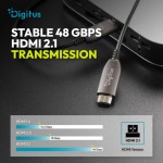 Digitus Kabel połączeniowy hybrydowy HDMI AOC | HDMI-A męski-męski | HDMI 2.1 | UHD-2 8K@60Hz | 48Gbps |HDR, eARC, HDCP 2.2, CEC | 80m