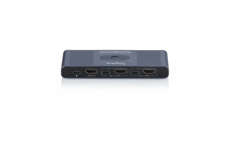 Digitus Przełącznik / Switch KVM HDMI 2x1 | UHD 4K@60Hz | 3x USB-A 3.1 Gen1 | 1x USB-C USB 3.1 Gen1 | Audio | Core Line