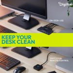 Digitus Przełącznik / Switch KVM HDMI 2x1 | UHD 4K@60Hz | 3x USB-A 3.1 Gen1 | 1x USB-C USB 3.1 Gen1 | Audio | Core Line