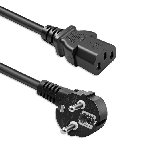 Qoltec Kabel zasilający | wtyczka kątowa SCHUKO CEE 7/7 (E/F) | IEC C13 | 3x0.75mm2 | Czysta miedź Cu | 2m