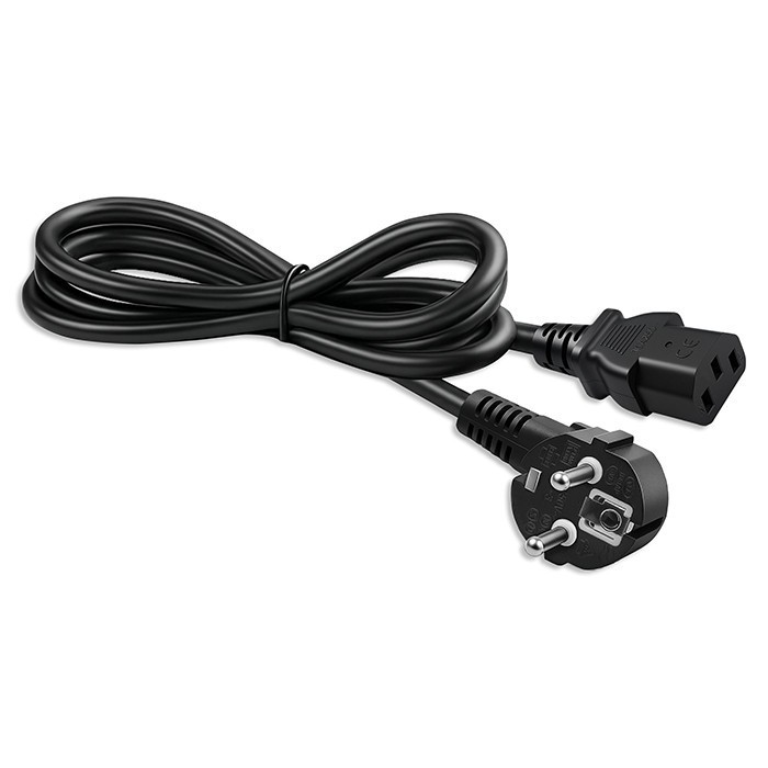 Qoltec Kabel zasilający | wtyczka kątowa SCHUKO CEE 7/7 (E/F) | IEC C13 | 3x0.75mm2 | Czysta miedź Cu | 2m