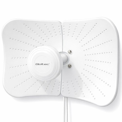 Qoltec Antena paraboliczna 4G 5G LTE | 2x19dBi | kierunkowa | zewnętrzna| 1710-2700 MHz | 3300-4200 MHz | N Female | wodoodporna | 5m