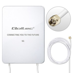 Qoltec Antena 5G LTE | 16dBi | kierunkowa | zewnętrzna | SMA | 3300-3800MHz | wodoodporna | 3m