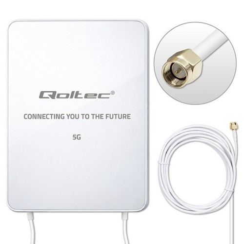 Qoltec Antena 5G LTE | 16dBi | kierunkowa | zewnętrzna | SMA | 3300-3800MHz | wodoodporna | 3m