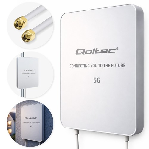 Qoltec Antena 5G LTE | 16dBi | kierunkowa | zewnętrzna | SMA | 3300-3800MHz | wodoodporna | 3m