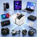 Qoltec Ładowarka sieciowa GaN 65W | USB-C PD PPS | 5-20V | 3-3.25A |    wysuwany kabel
