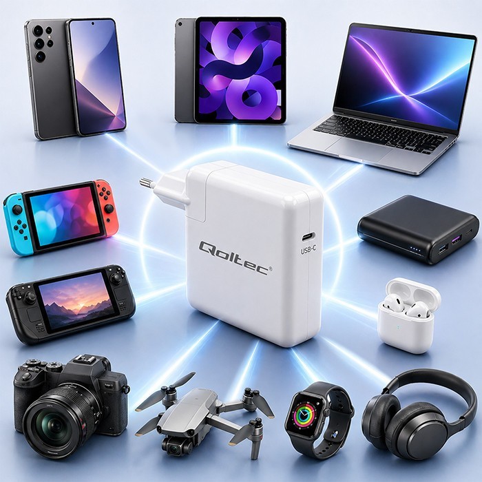 Qoltec Ładowarka 96W | USB-C 3.0 | 5-20V | 3-4.8A