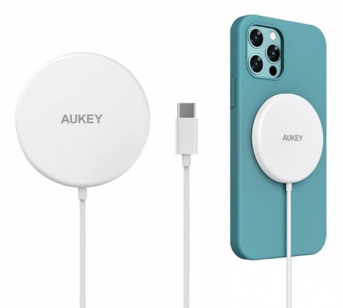 AUKEY LC-A1 White Ładowarka bezprzewodowa MagSafe Qi 15W USB C