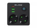 BLOW Rozgałęźnik R-20 PR 2-GNIAZDA + 2USB + USB-C czarny