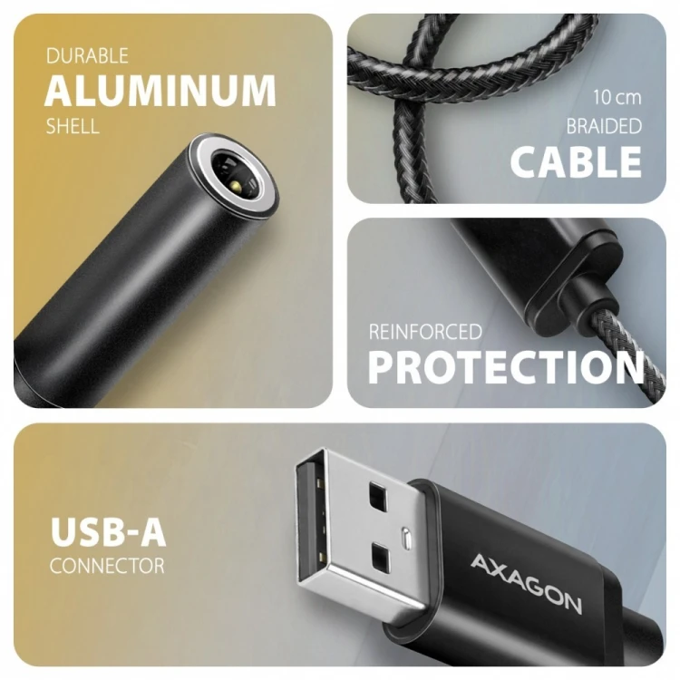 AXAGON ADA-HA Zewnętrzna karta dźwiękowa USB-A 32bit DAC, 384kHz, 3.5mm (F) złącze