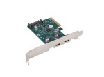 Lanberg Karta sieciowa PCI EXPRESS X1 -> 2X USB-C 3.2 GEN 2X1 led low profile