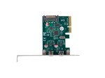 Lanberg Karta sieciowa PCI EXPRESS X1 -> 2X USB-C 3.2 GEN 2X1 led low profile