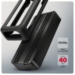 AXAGON EEM2-40G Obudowa zewnętrzna aluminiowa USB4 Gen 3x2 M.2 SSD NVMe 40Gbps passive, USB-C cable, silicon sleeve