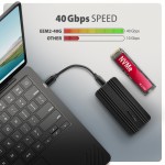 AXAGON EEM2-40G Obudowa zewnętrzna aluminiowa USB4 Gen 3x2 M.2 SSD NVMe 40Gbps passive, USB-C cable, silicon sleeve