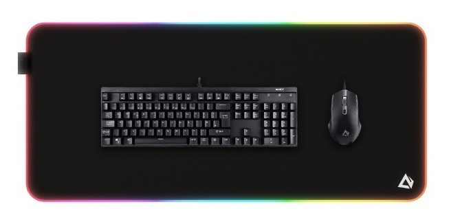 AUKEY KM-P7 RGB podkładka pod mysz i klawiaturę XXL gamingowa| 900x400x4mm | wodoodporna | gumowany spód | aplikacja G-aim Control Center