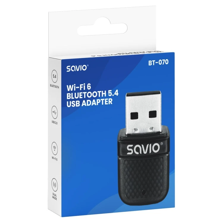 Savio Adapter USB WiFi 6 Bluetooth 5.4 BT- 070