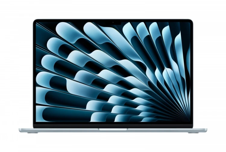 Apple MacBook Air 15.3 cala: M5 10/10, 16GB, 512GB SSD, bez zasilacza - Błękitny